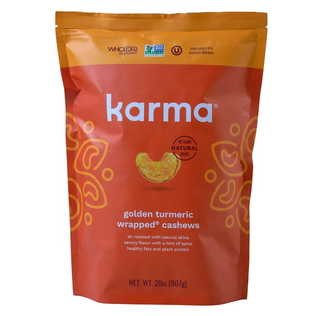KARMA NUTS GOLDEN TUMERIC CASHEWS 32 OZ