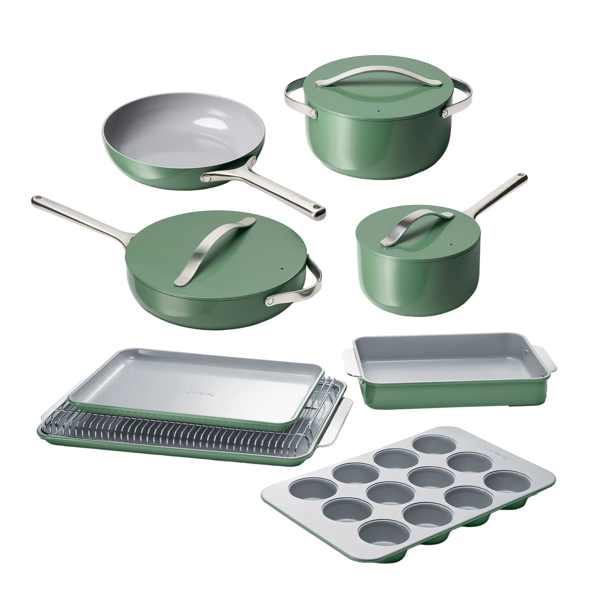 Caraway 11-piece Ceramic Non-Stick Cookware & Bakeware Set | Costco