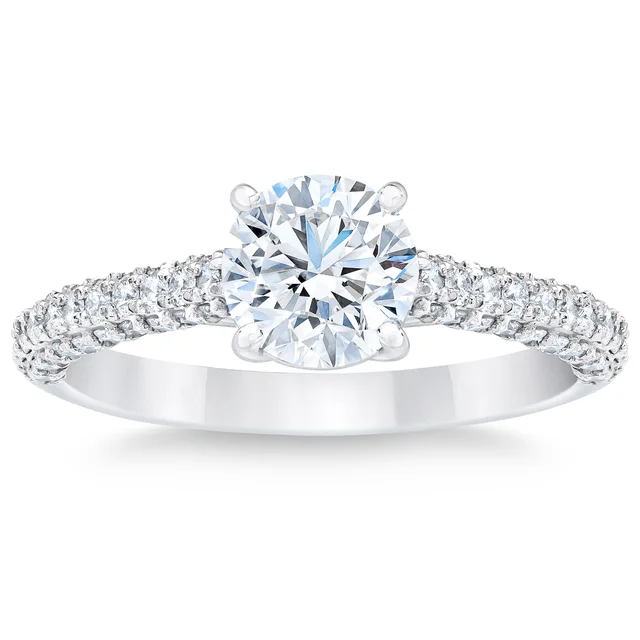 1.70CTW ROUND DIAMOND PLATINUM WEDDING RING 1.16CT CENTER VVS2 "D"