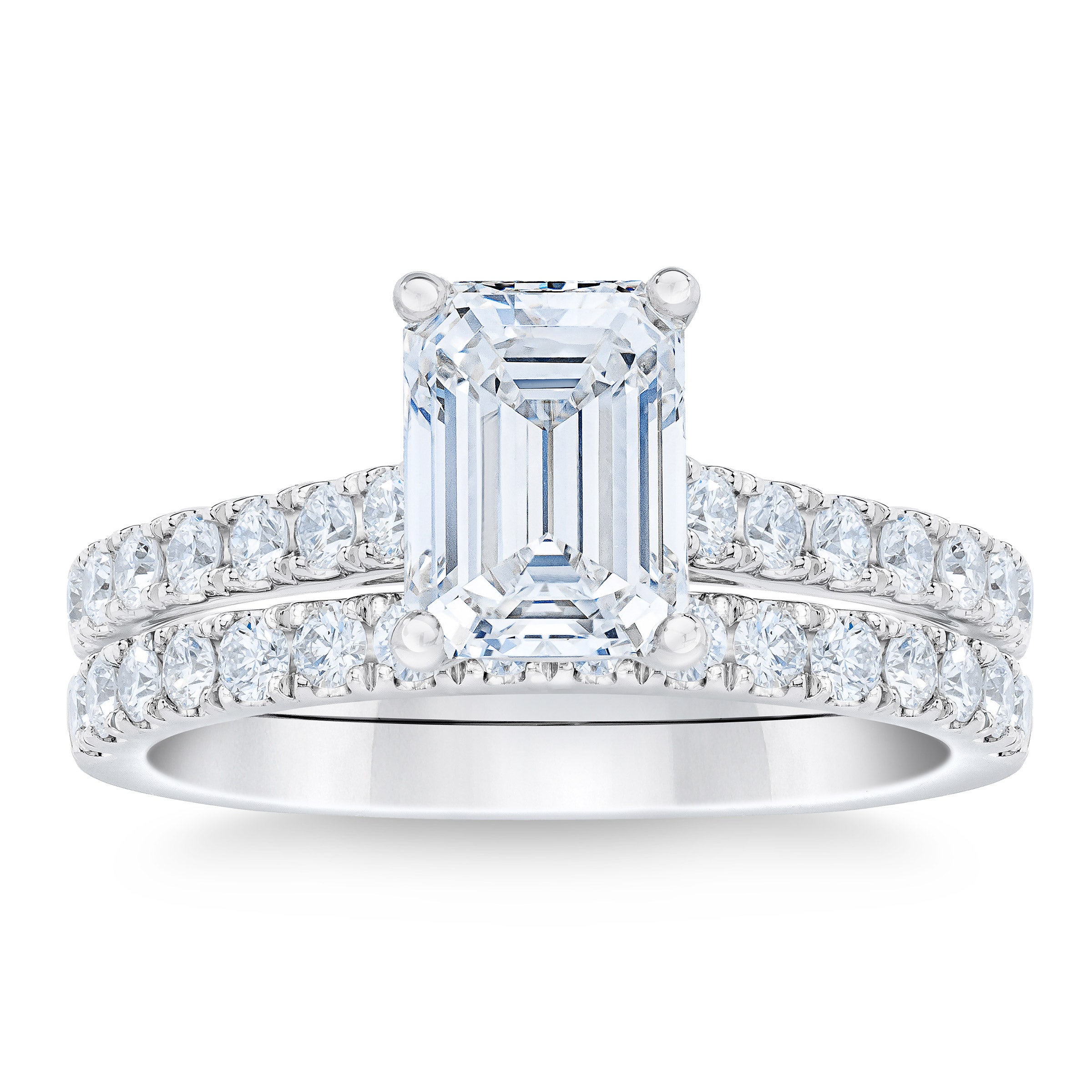 Emerald Cut 3.77 ctw VVS2 Clarity, H Color Diamond Platinum