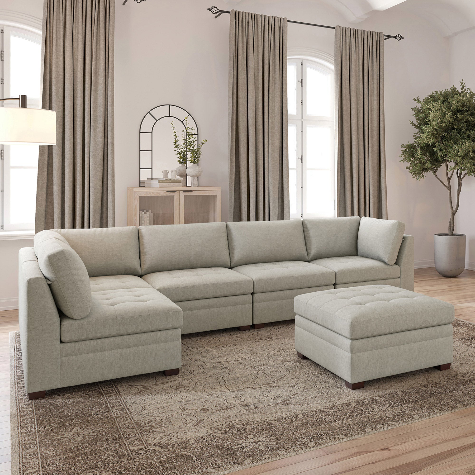 Thomasville Tisdale Modular Sectional 6-piece Beige with Storage