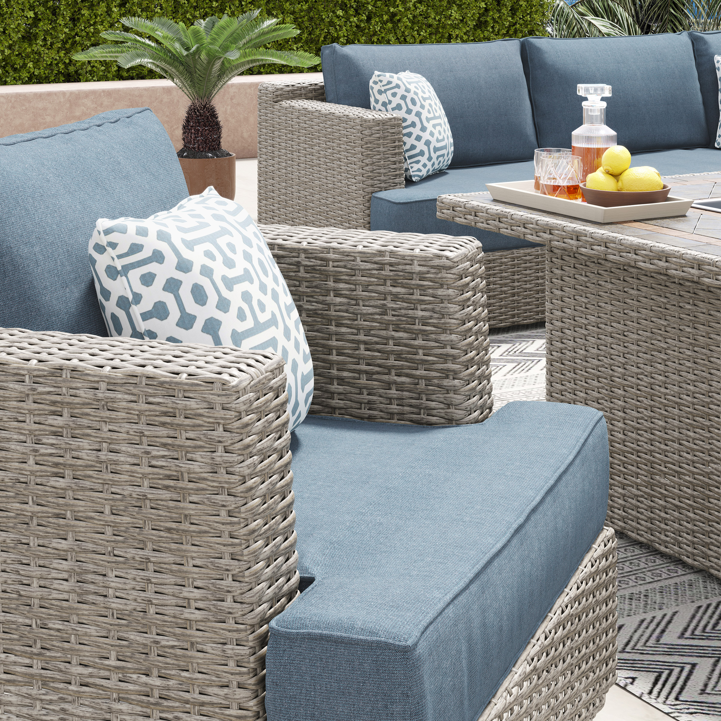 Niko 9-piece Patio Sectional Conversation Set with Fire Table | Costco