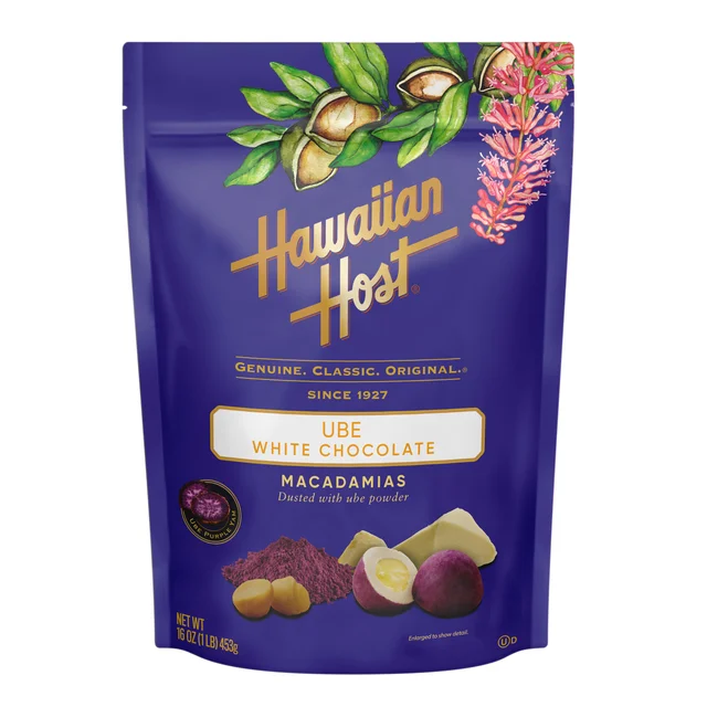 HAWAIIAN HOST UBE MACADAMIA NUTS 16 OZ