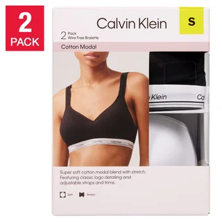 CALVIN KLEIN WOMEN'S WIREFREE BRA 2PK