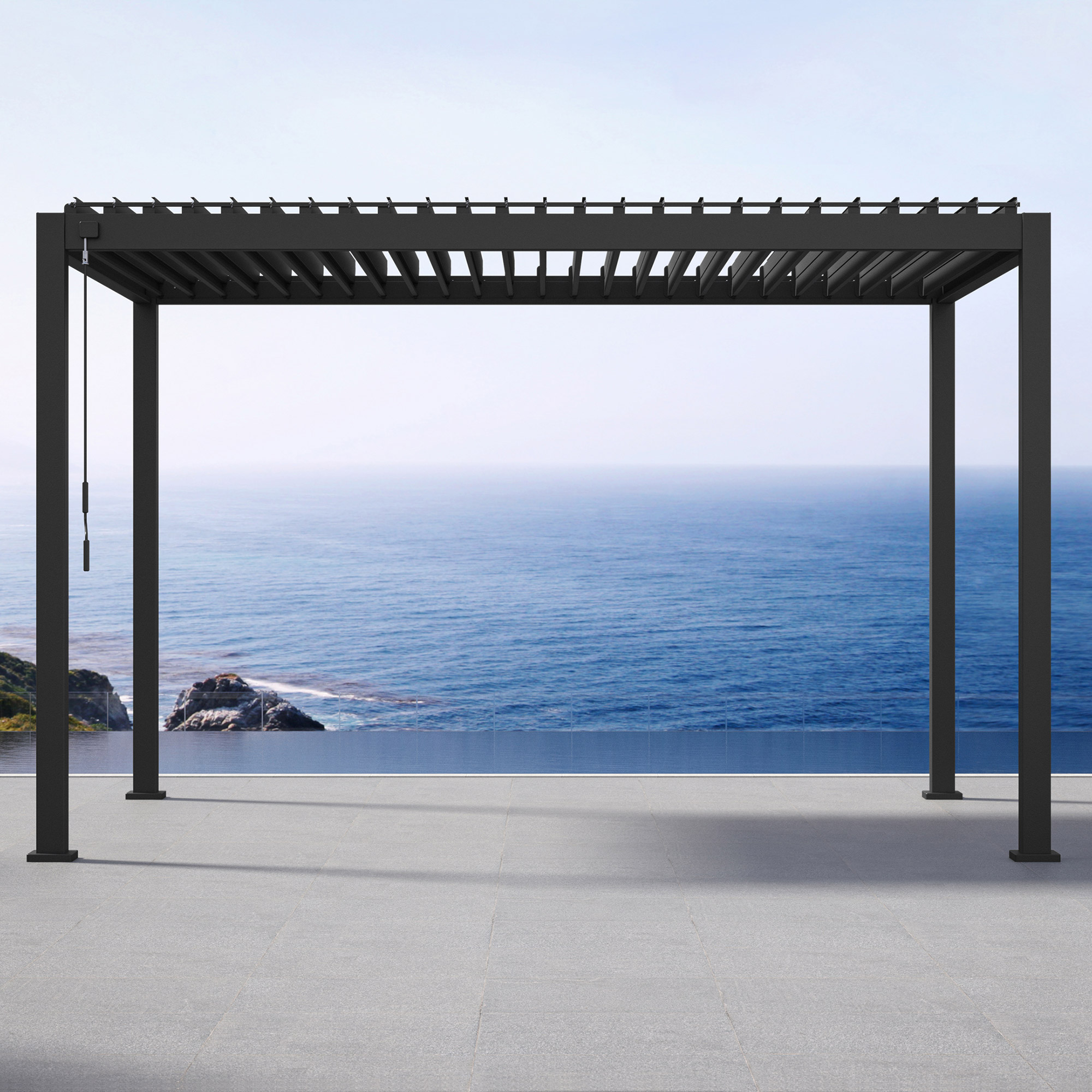 Mirador Adjustable Louvered Aluminum Pergola, 10' X 10' | Costco