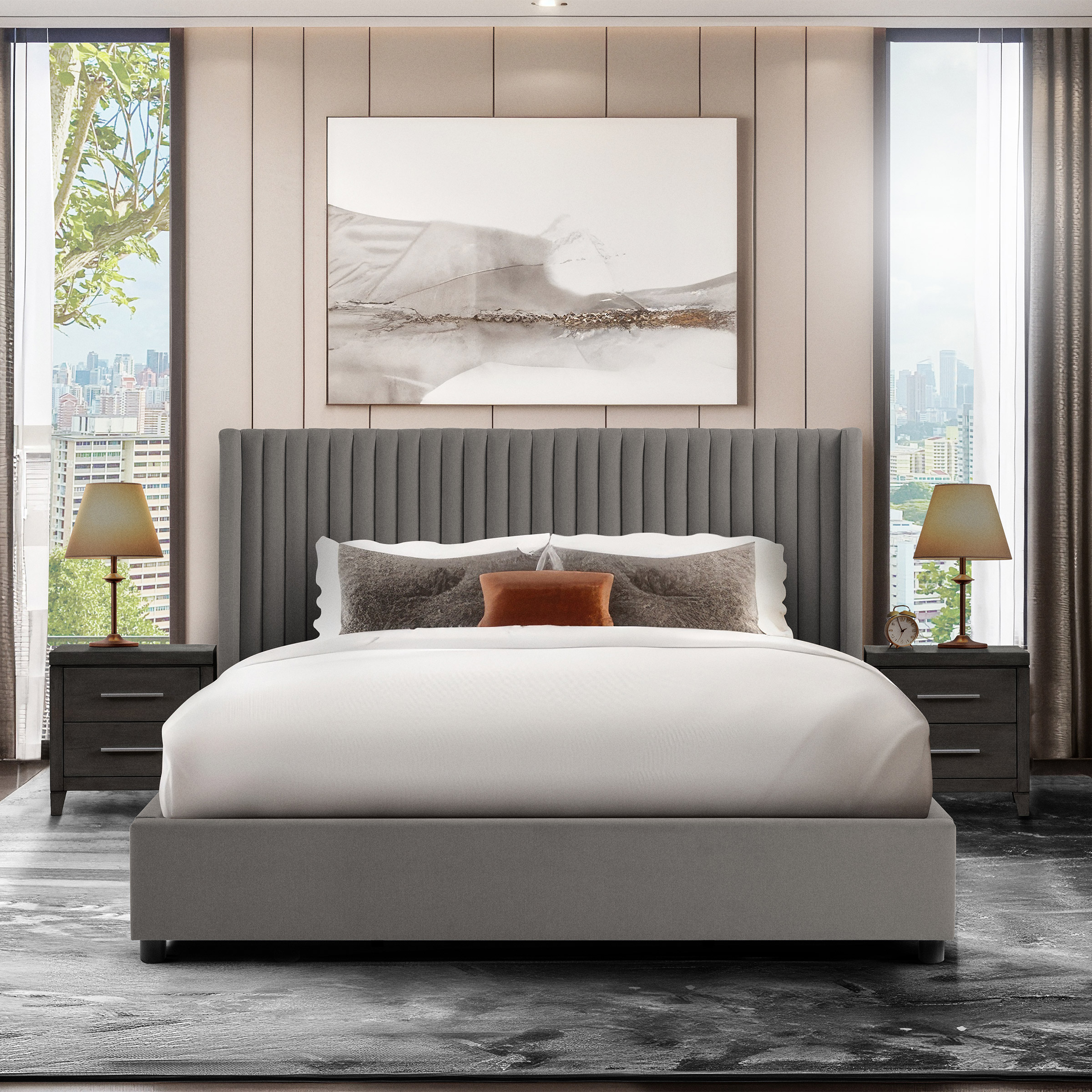 y Sealy Lucy Upholstered Platform Bed | Costco