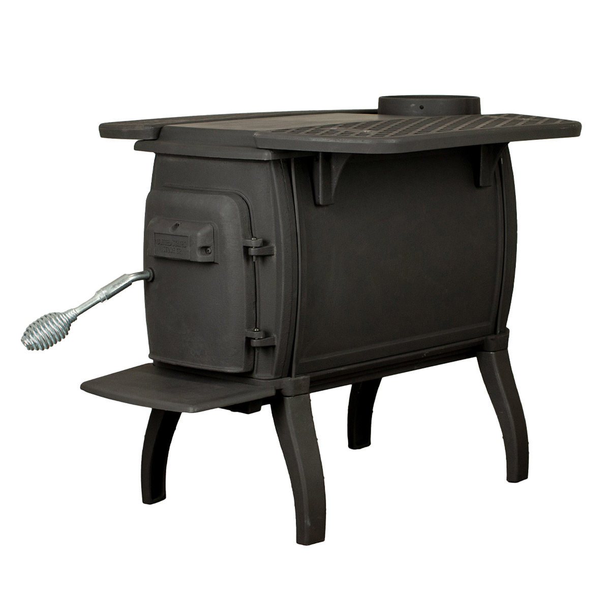 Cast Iron Wood Stove with Dual Side Tables