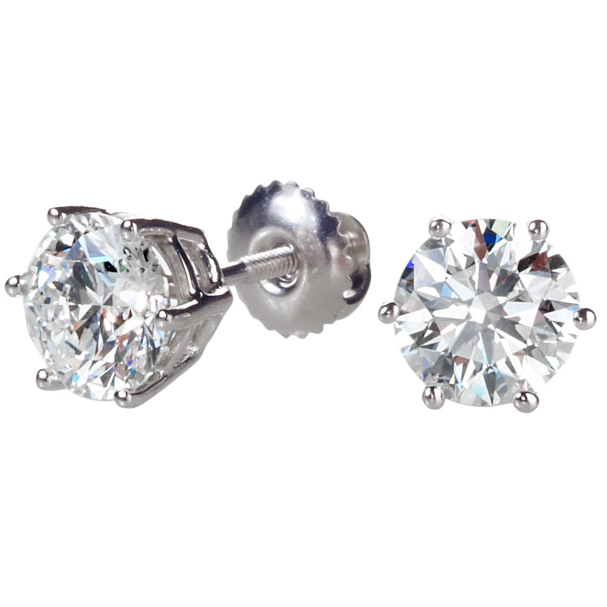 Round Brilliant Diamond Stud Earrings (2.00 ctw)