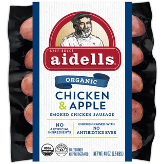 Aidells Organic Smoked Chicken & Apple Sausages, 40 oz