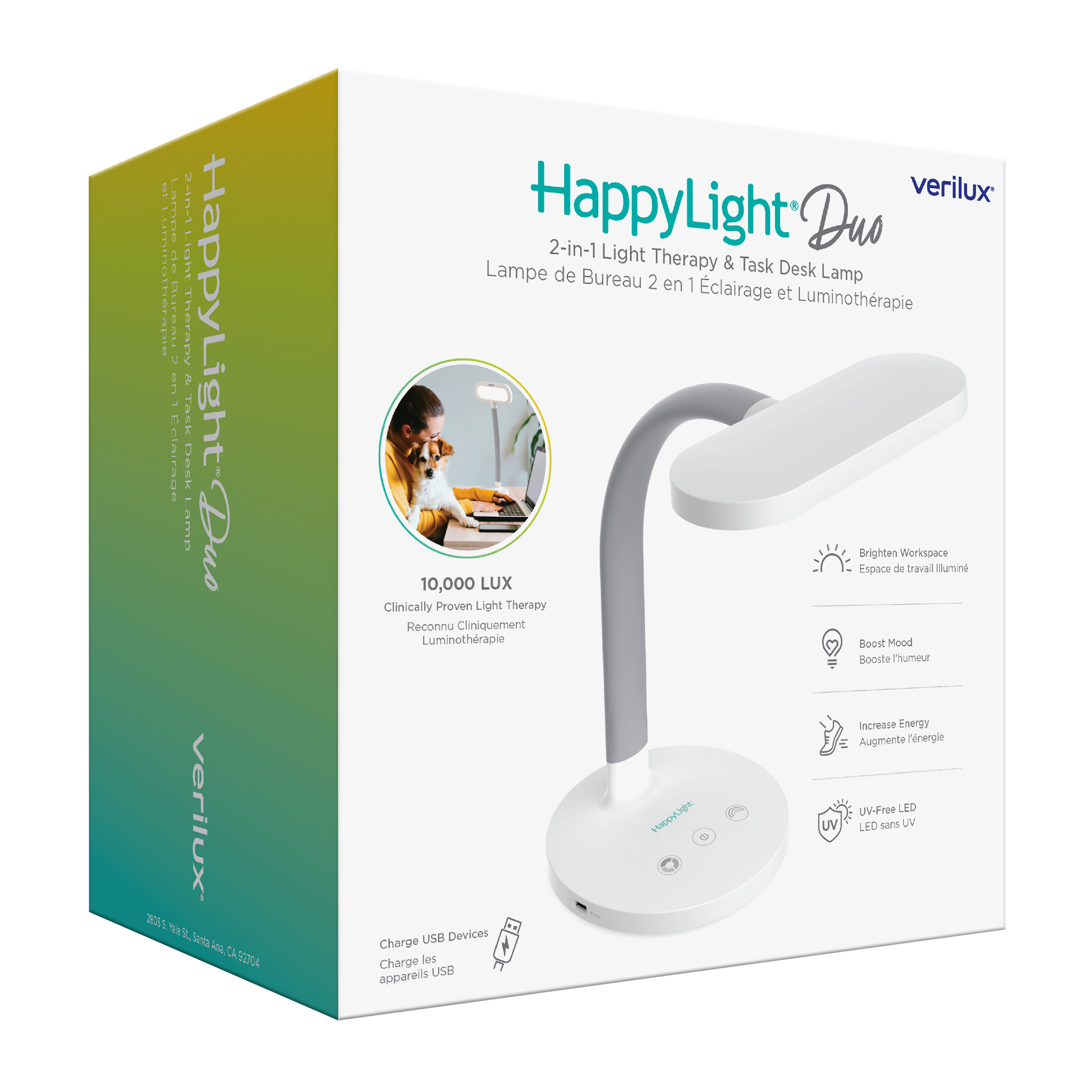 HappyLight Duo 2-in-1, Light Therapy & Task Desk Lamp | Costco