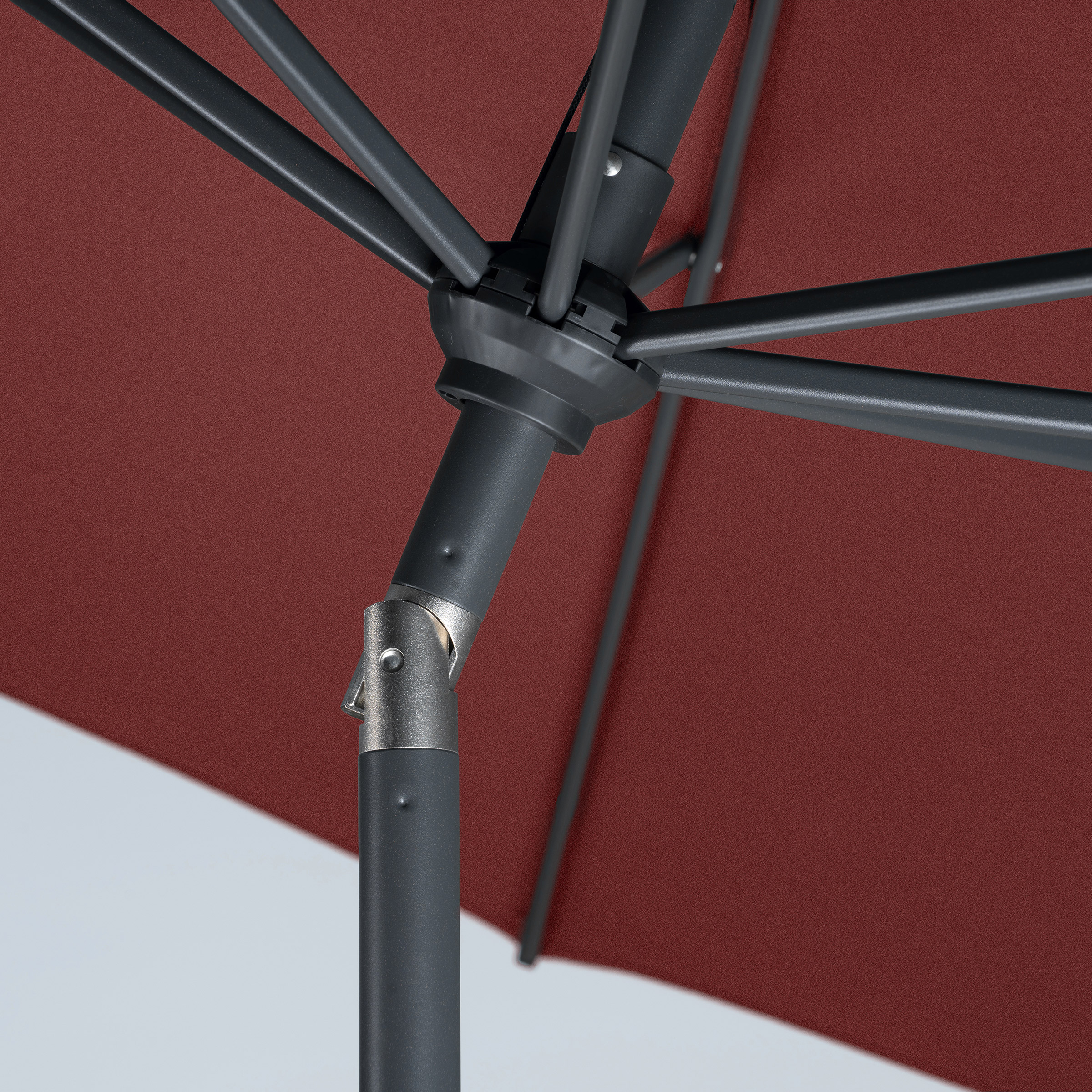 9 white patio umbrella Living Accents 9 ft. Tiltable White Patio Umbrella