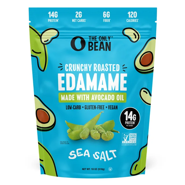 The Only Bean Crunchy Roasted Edamame, Sea Salt, 18 oz