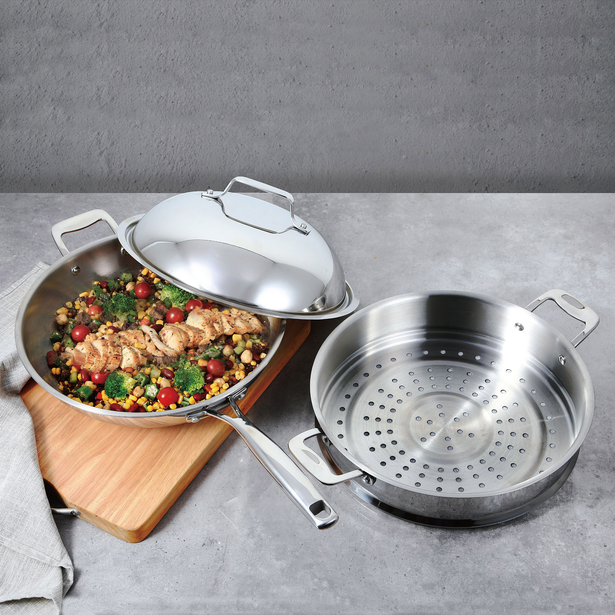 GEMKOCH MULTI WOK & STEAMER 32cm 【公式通販】