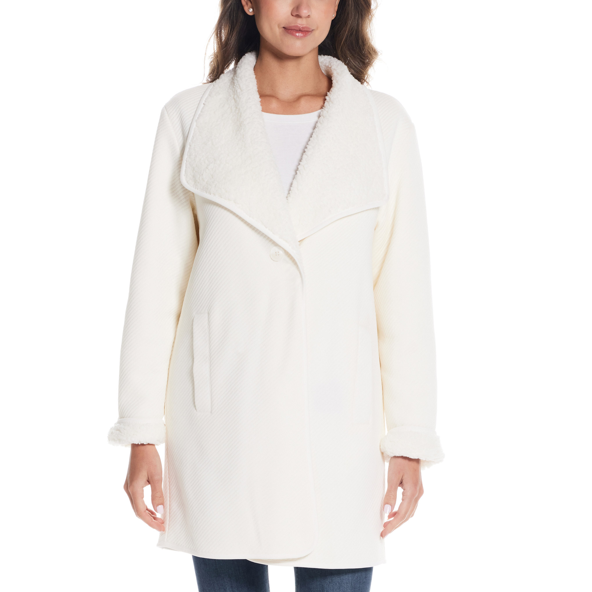 Weatherproof Women's Reversible Sherpa Cardigan