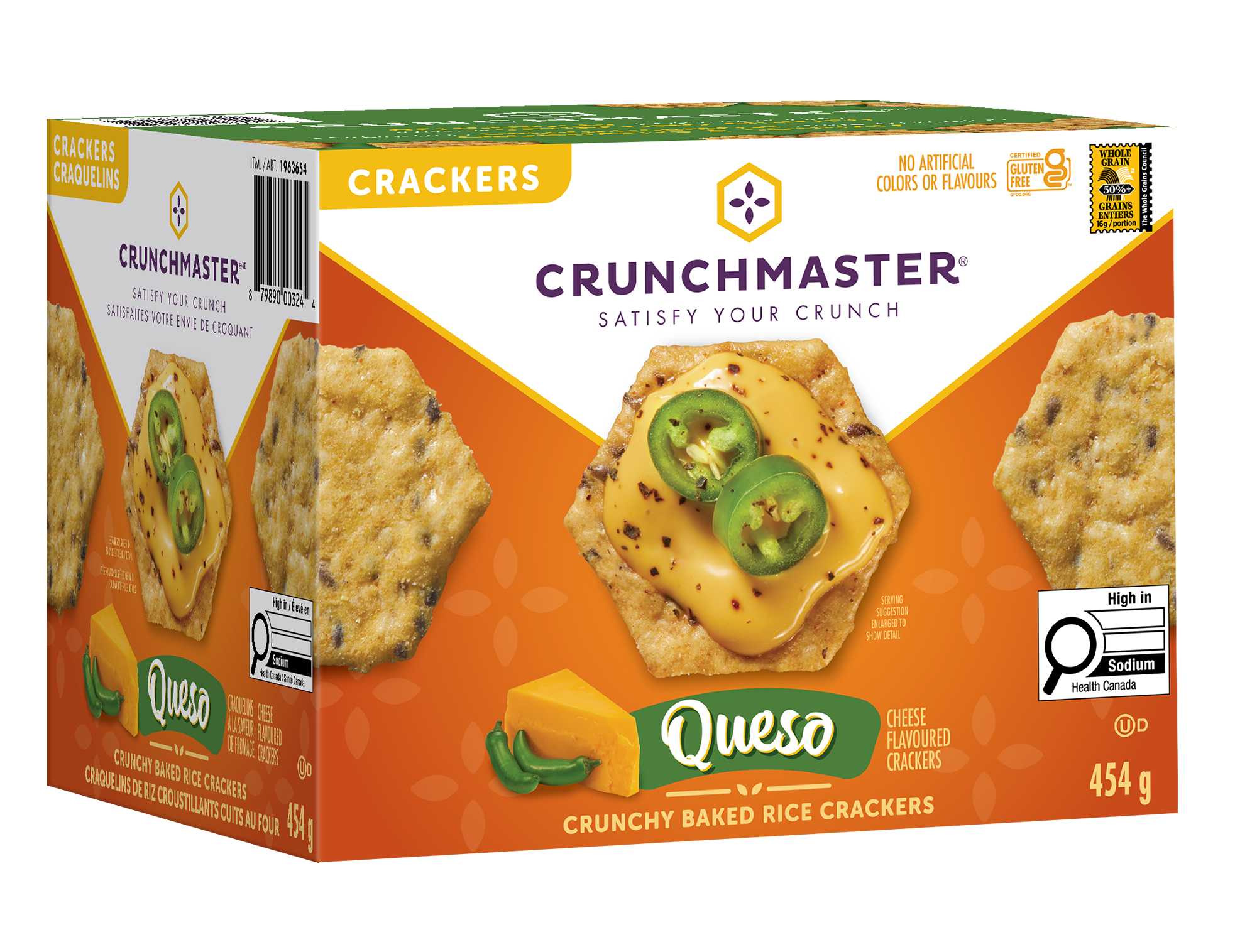 Crunchmaster Queso Rice Cracker, 454 g
