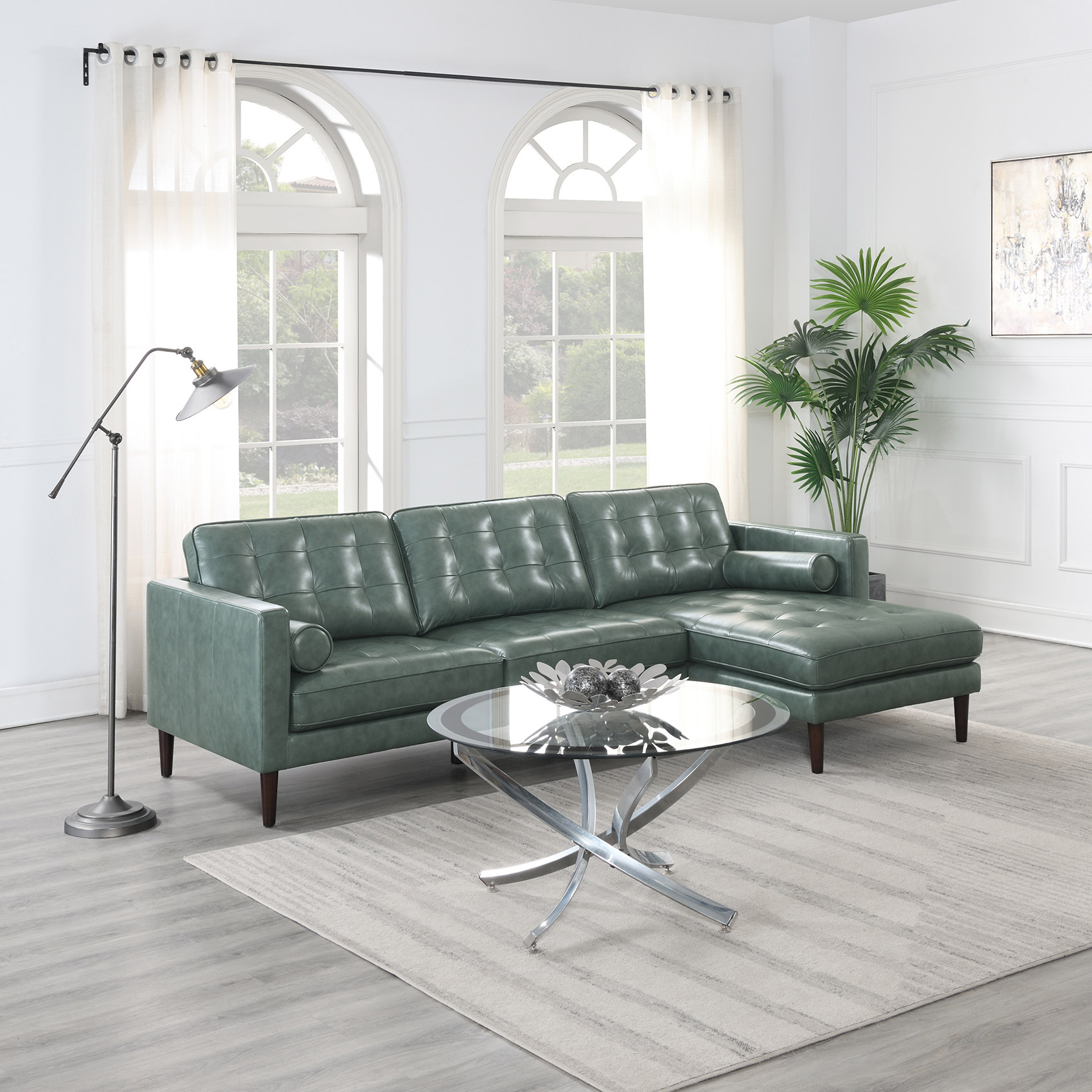Harstine Leather Chaise Sectionalnull