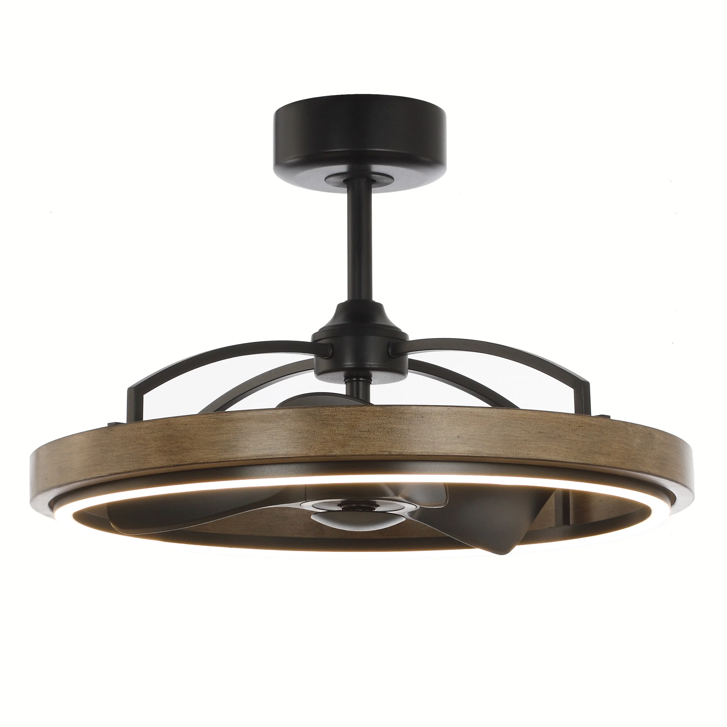 Homestead 6-Speed Steel Frame Fandelight with Distressed Wood