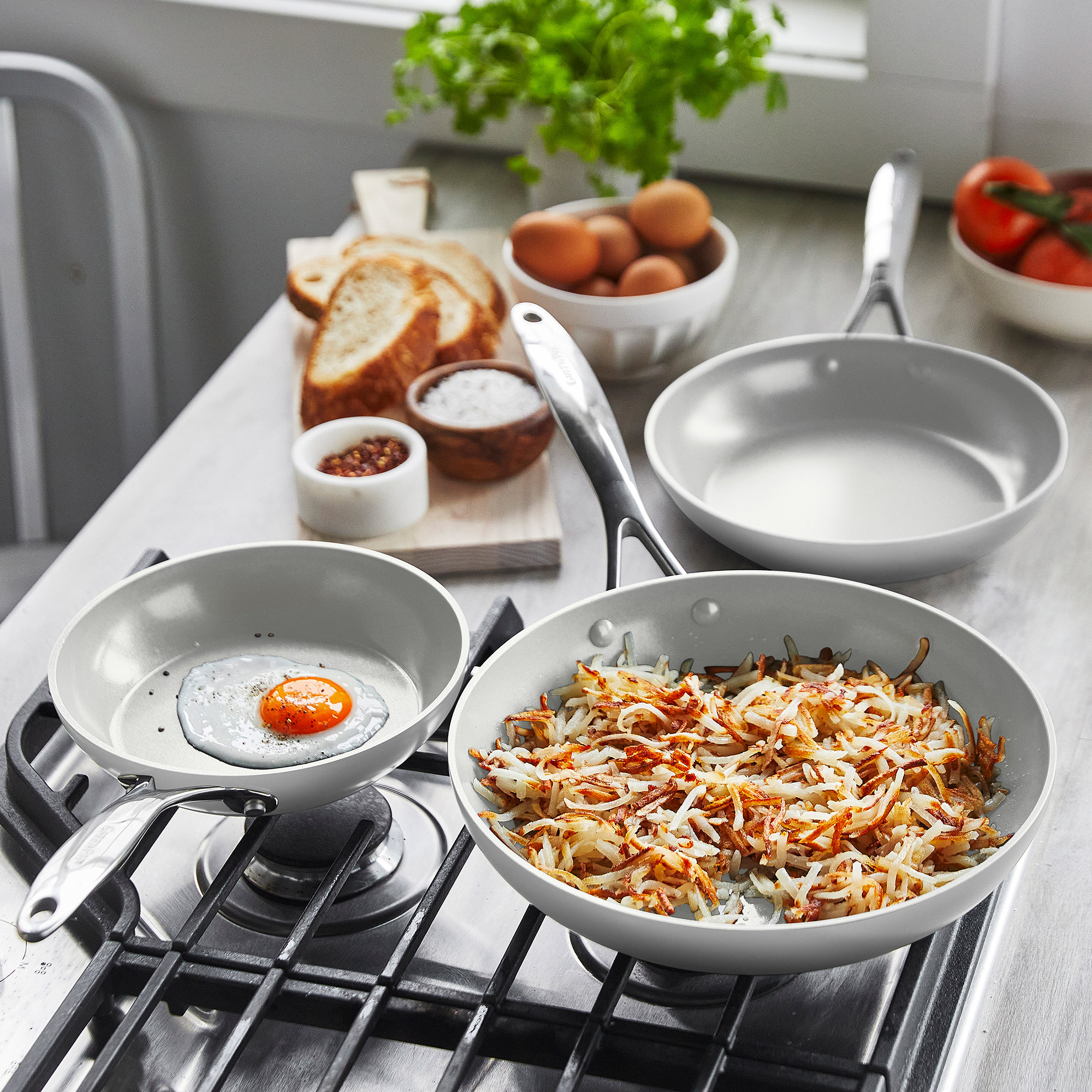 GreenPan Venice Pro Ceramic Non-Stick 3-piece Frypan Set | Costco