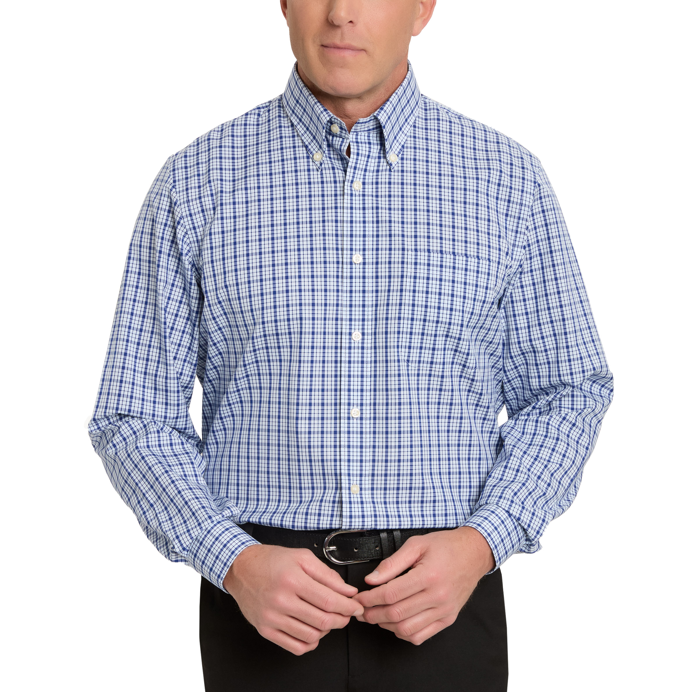 Kirkland Signature Men’s Traditional Fit Dress Shirt  Blue Turquoise Check