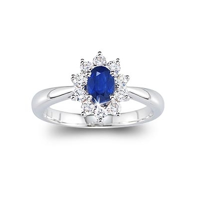 Blue Sapphire and Diamond Ring 14-kt White Gold | Costco