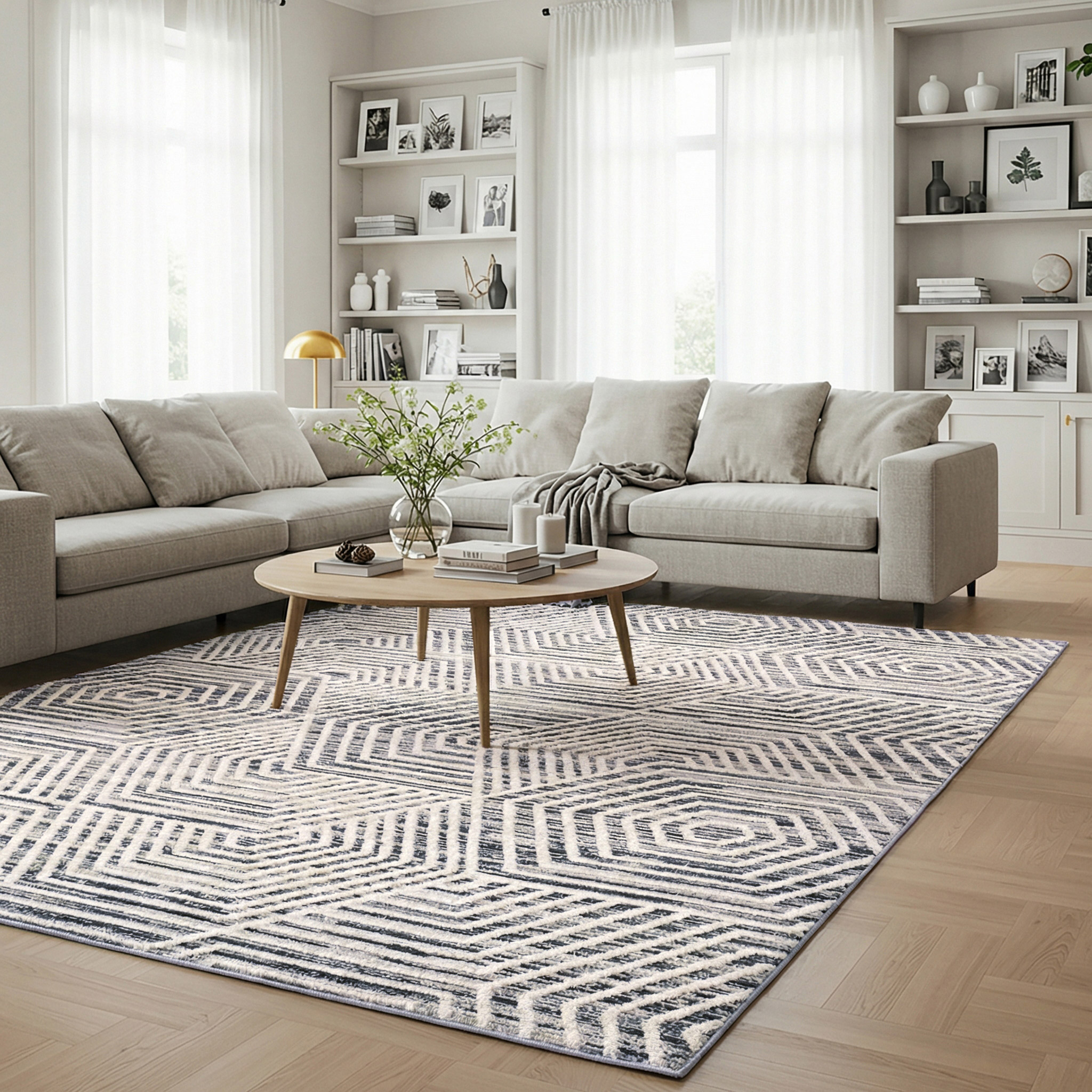 Solaris Area Rug, Viara Charcoal, 7'10” x 10' | Costco