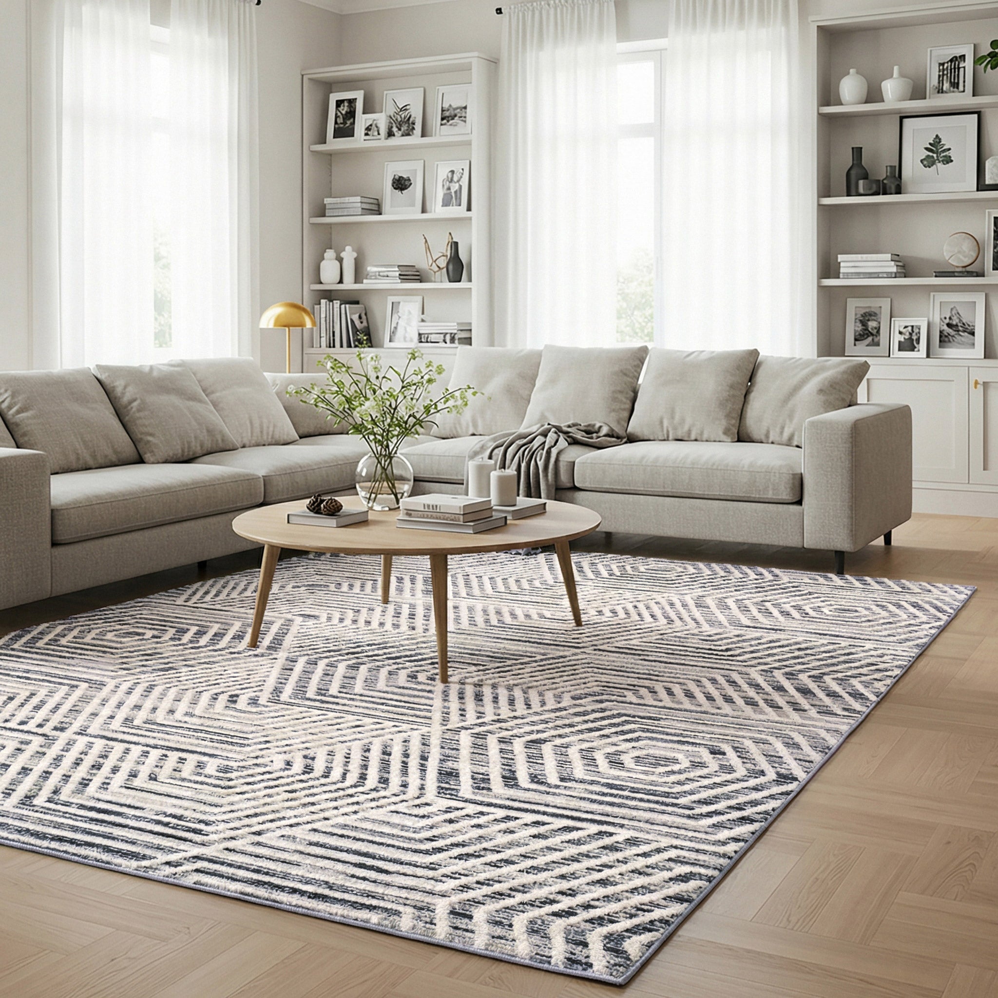 Solaris Area Rug, Viara Charcoal, 7'10” x 10' | Costco