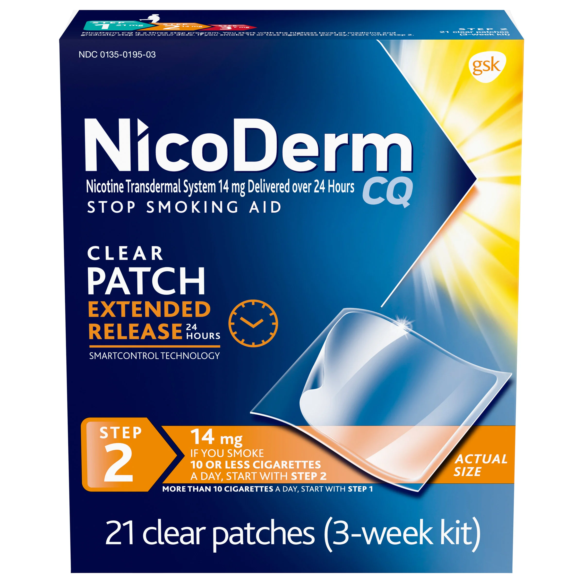 tobacco patch kirkland NicoDerm CQ Quit Smoking Aid Patch, 21mg. or 14mg., 21 Clear Patches