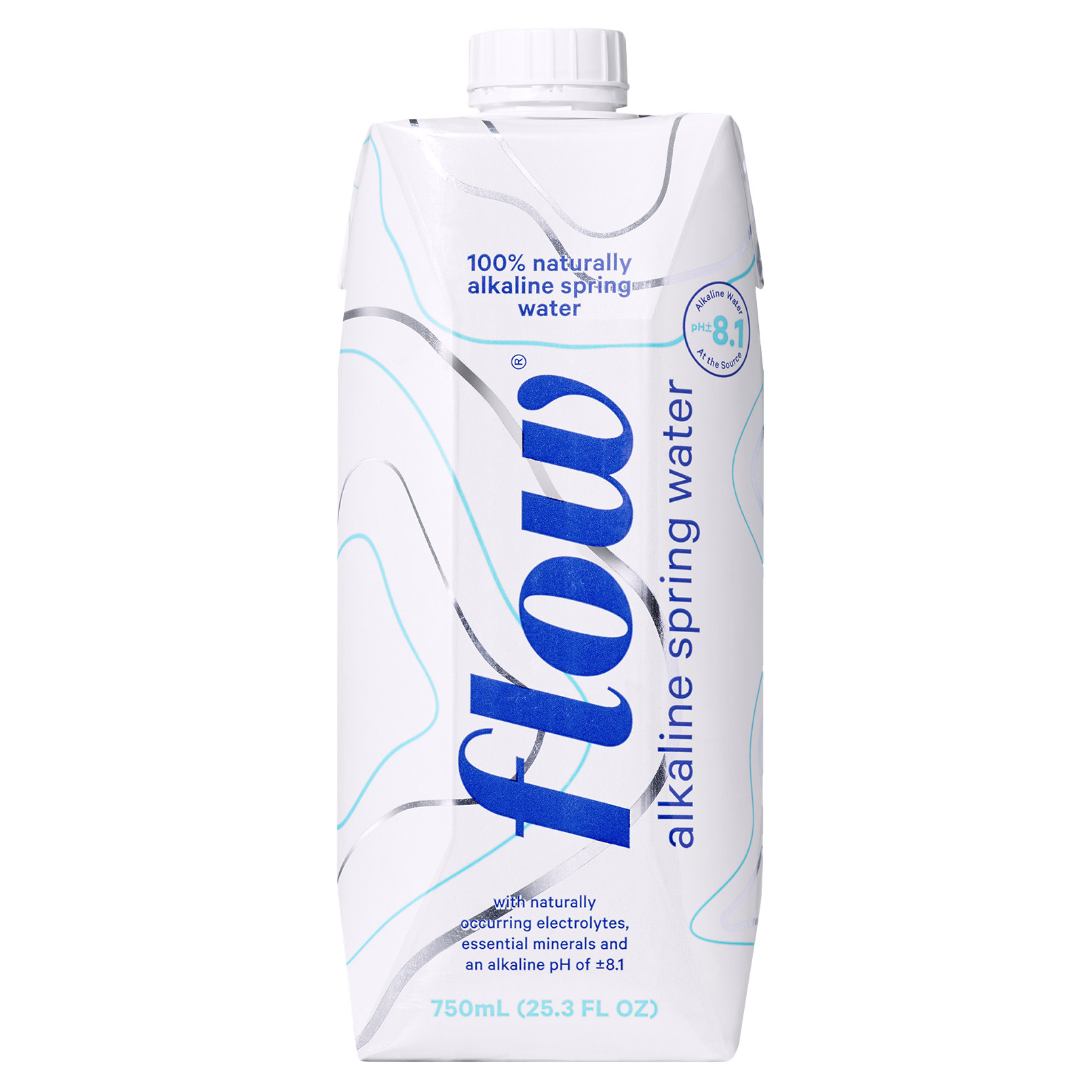 Flow Naturally Alkaline Spring Water 750 mL, 12-pack