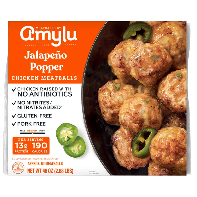 AMYLU ABF CHICKEN MEATBALLS JALAPENO POPPER 46 OZ