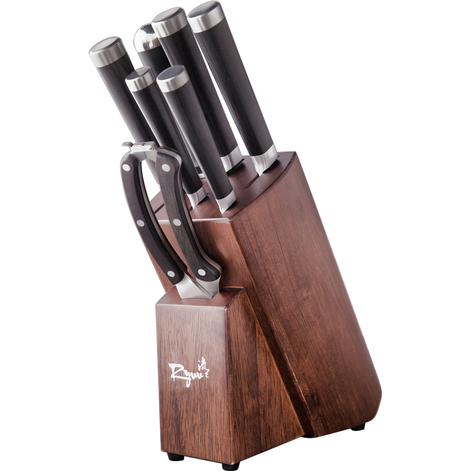 Ryuu VG10 Damascus 8-piece Knife Set with Block | Costco