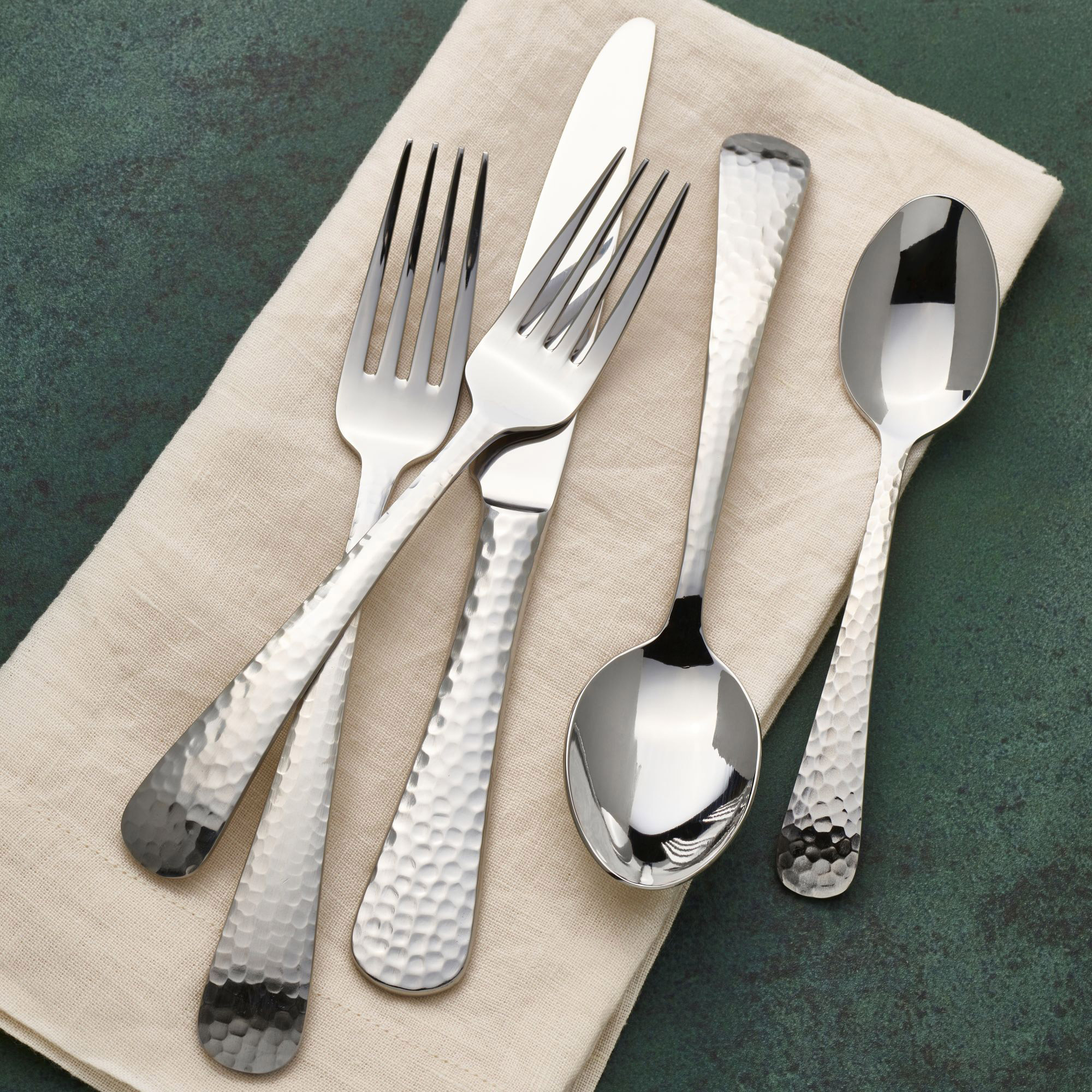 Mikasa Hammered Opulent 112-piece Flatware Set | Costco