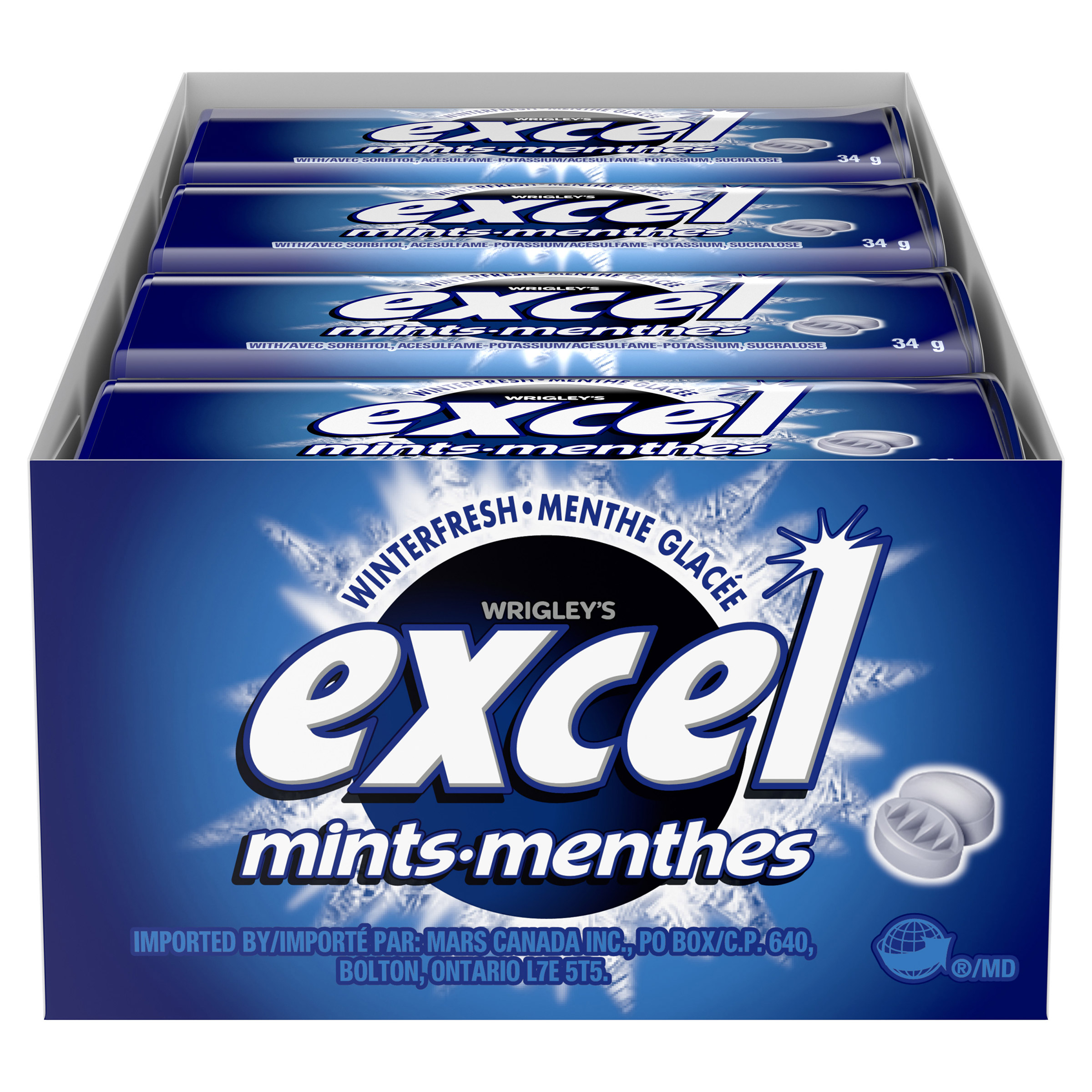 Excel Winterfresh Mints, 8 × 34 g