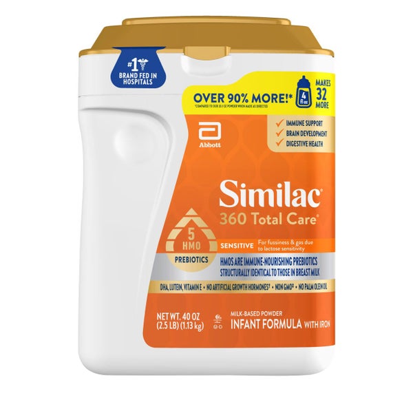 Similac 360 Total Care Sensitive with 5 HMO's, Non-GMO Infant Formula Powder, 40 oz | Costco Similac 360 Total Care Sensitive with 5 HMO's, Non-GMO Infant Formula Powder, 40 oz | Costco