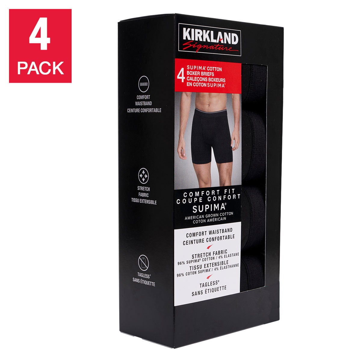 Kirkland Signature Men's Boxer Brief, 4-pack | Costco Kirkland Signature Men's Boxer Brief, 4-pack | Costco