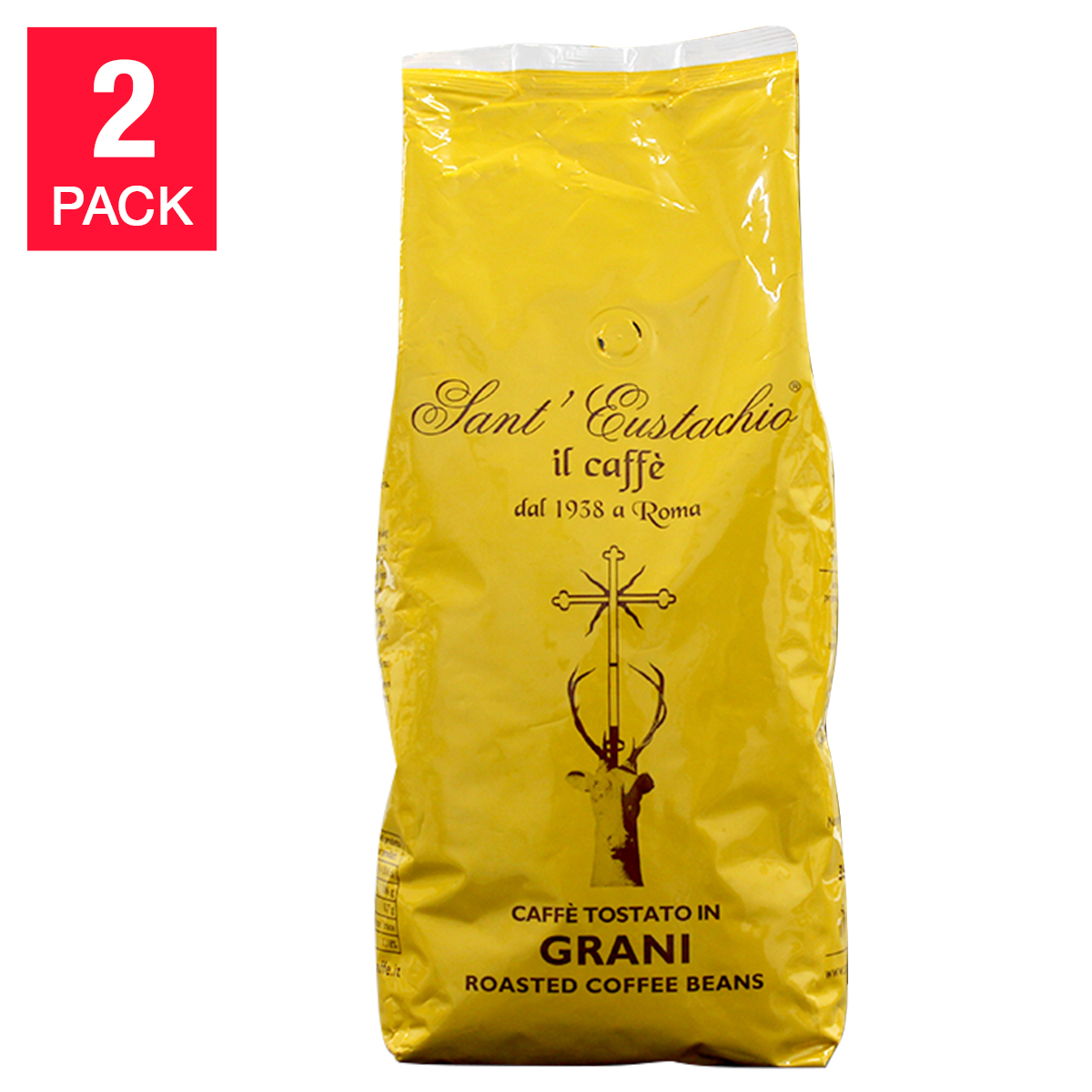 Caffè Sant’Eustachio - Roasted Beans Coffee from Rome, Italy premium selection, 2 x 1 kg