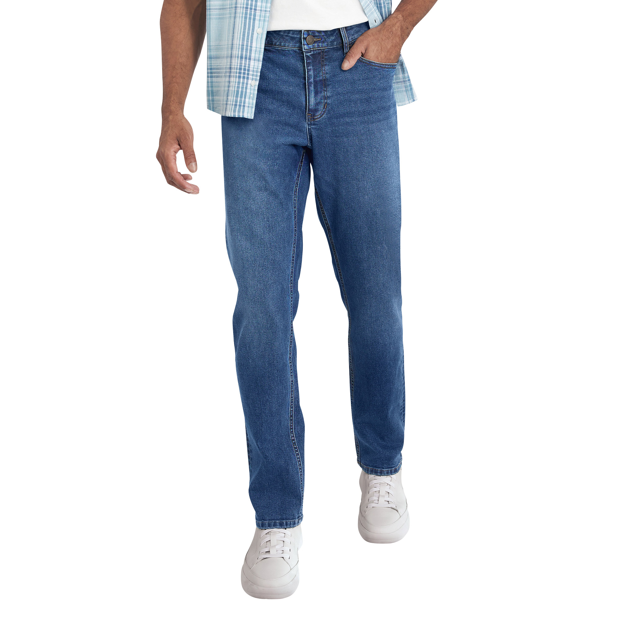 's Straight Fit Jeans Stretch Heavyweight Denim Blue Dark Bl