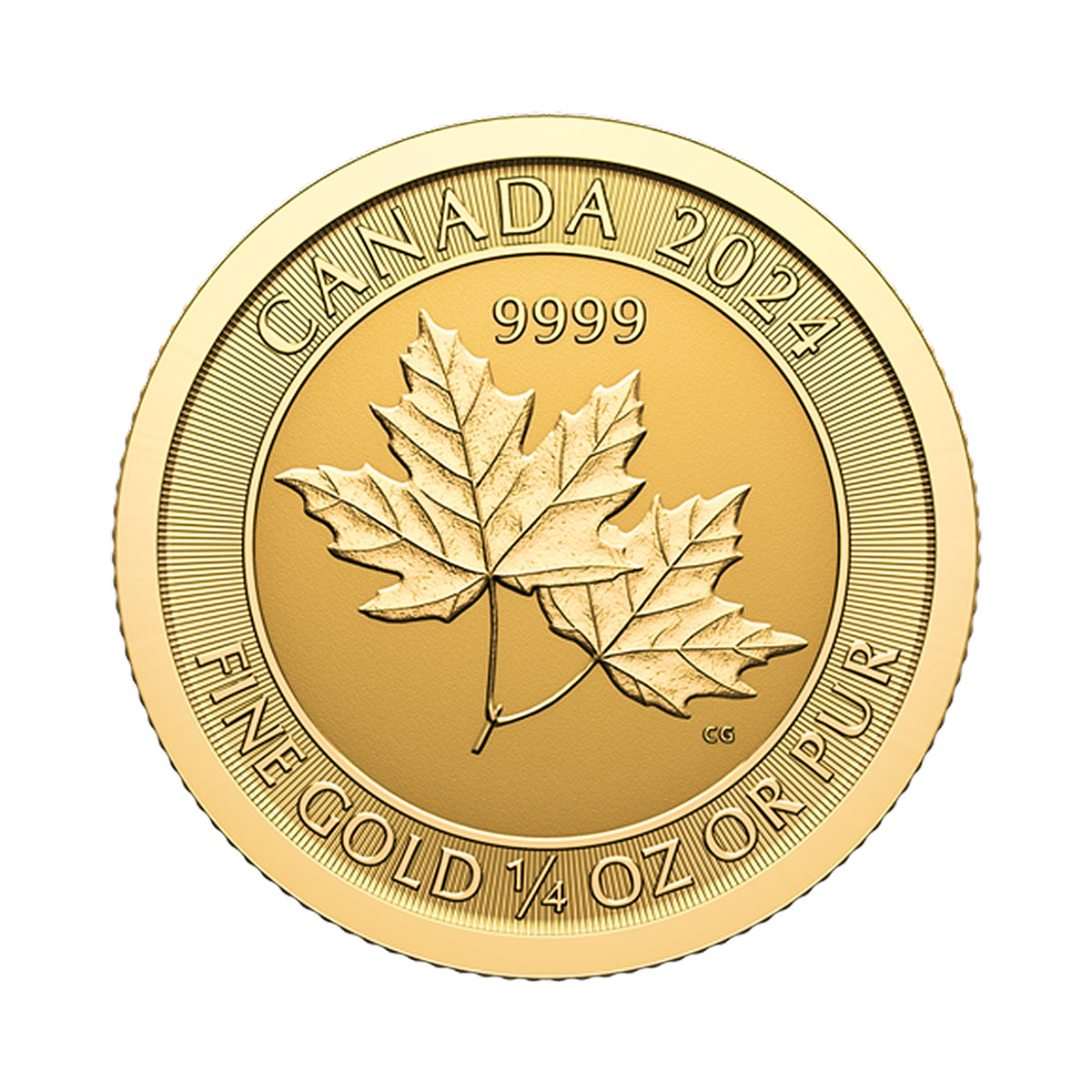 0.25 oz Twin Maple Leaves Gold Coin 2024