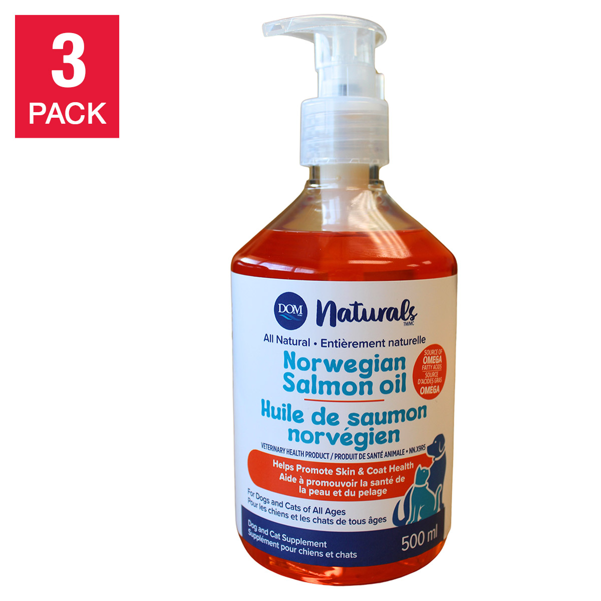 DOM Naturals Norwegian Salmon Pet Oil 3 x 500 ml