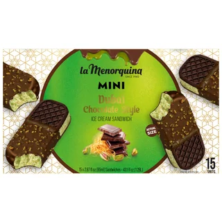 LA MENORQUINA MINI DUBAI CHOC STYLE SANDWICH 15CT