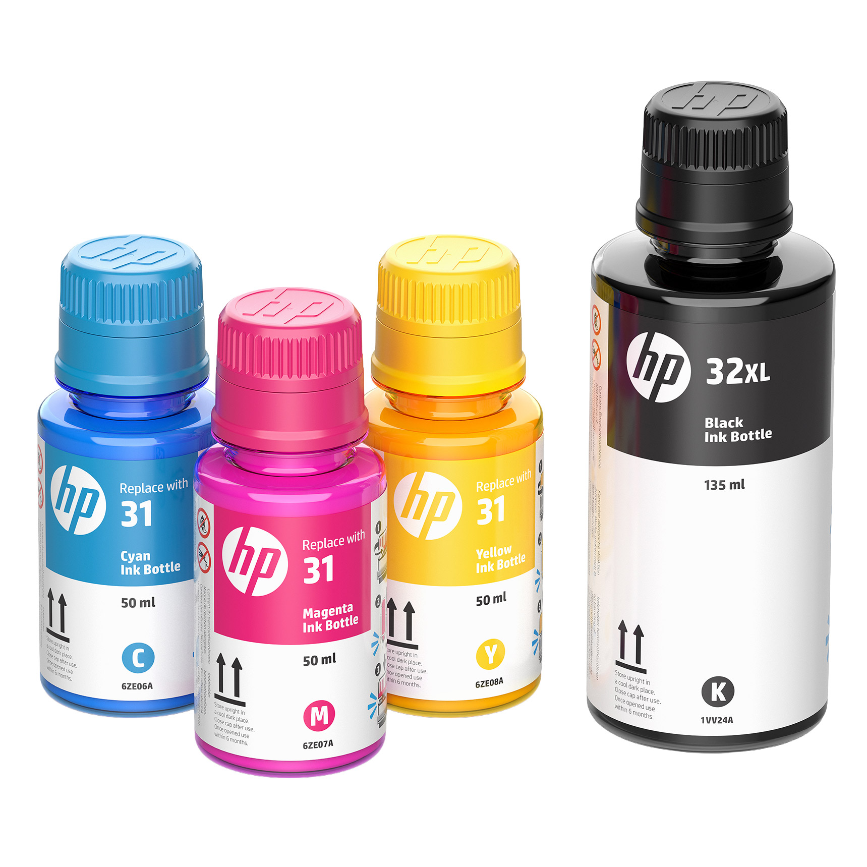 HP 32XL/31 Black and Tri-Color High-Yield Ink Bottle (9F3N3BN) Club ...