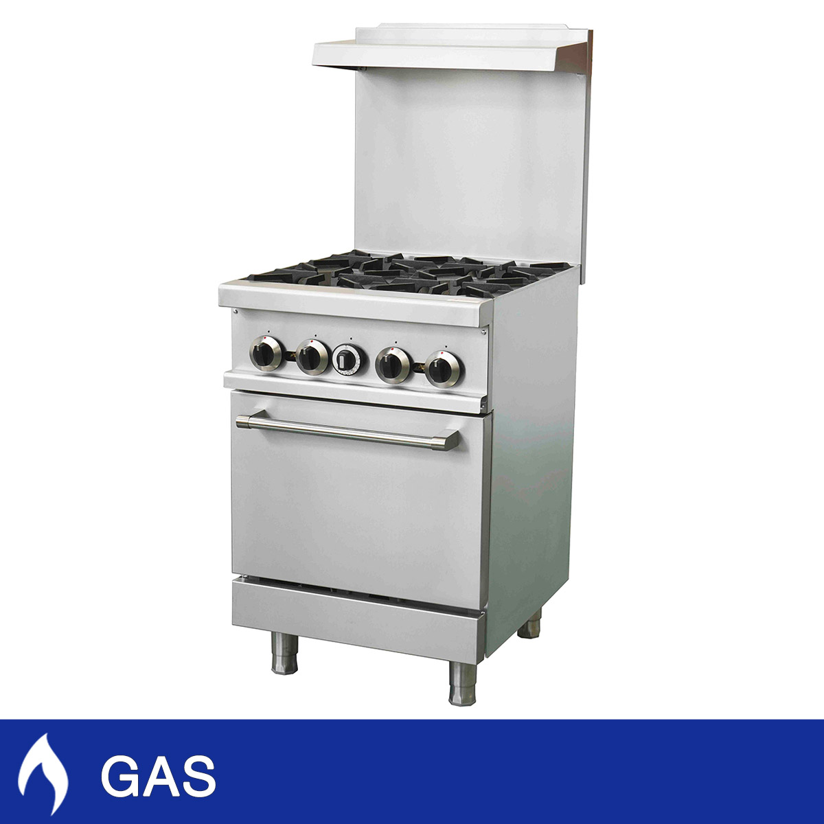 Forno Commercial 24 in. 3.59 cu ft. Stainless Steel Gas 4 Burner Range with Cast Iron Grates