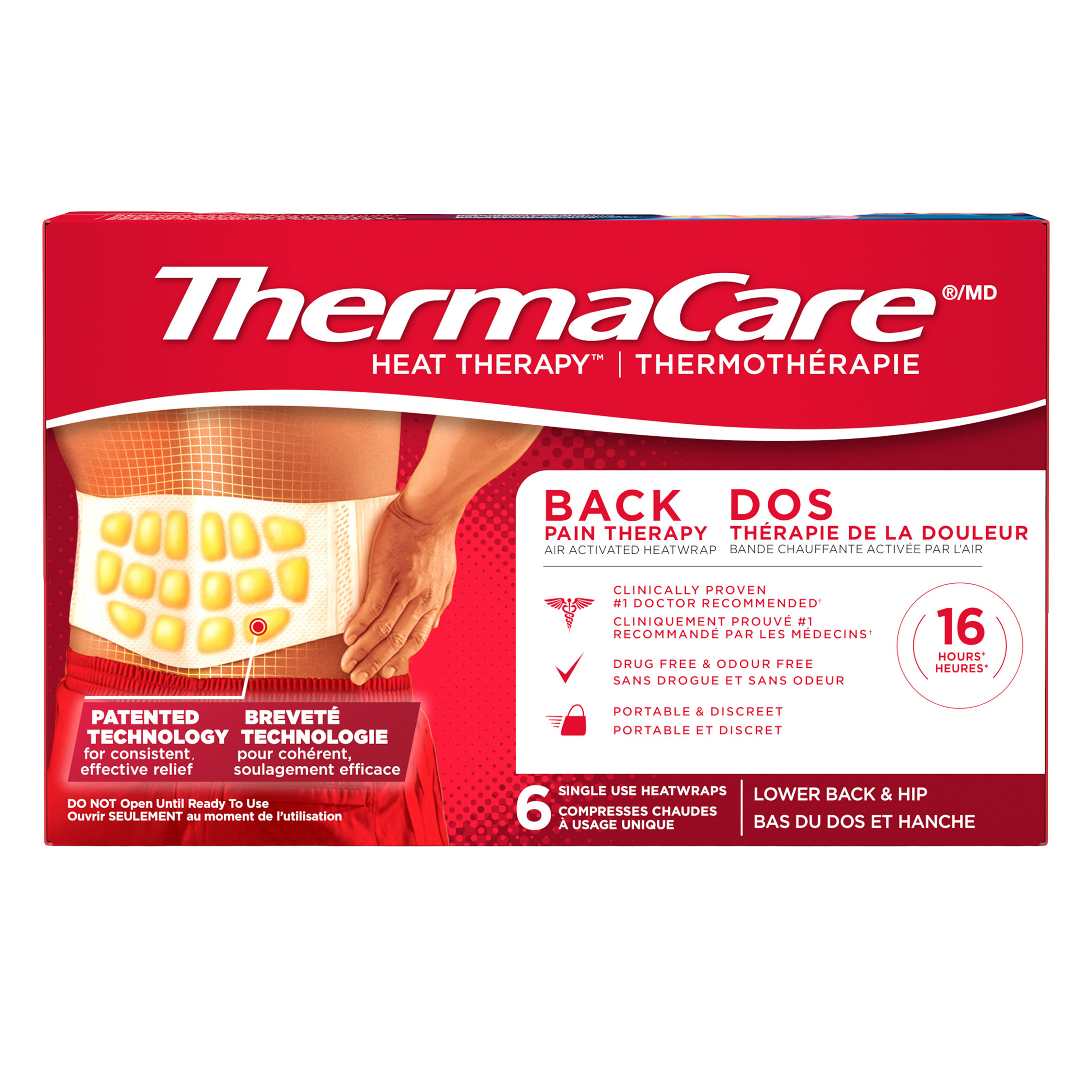 Thermacare Advanced Back Pain Therapy, 6 Heatwraps