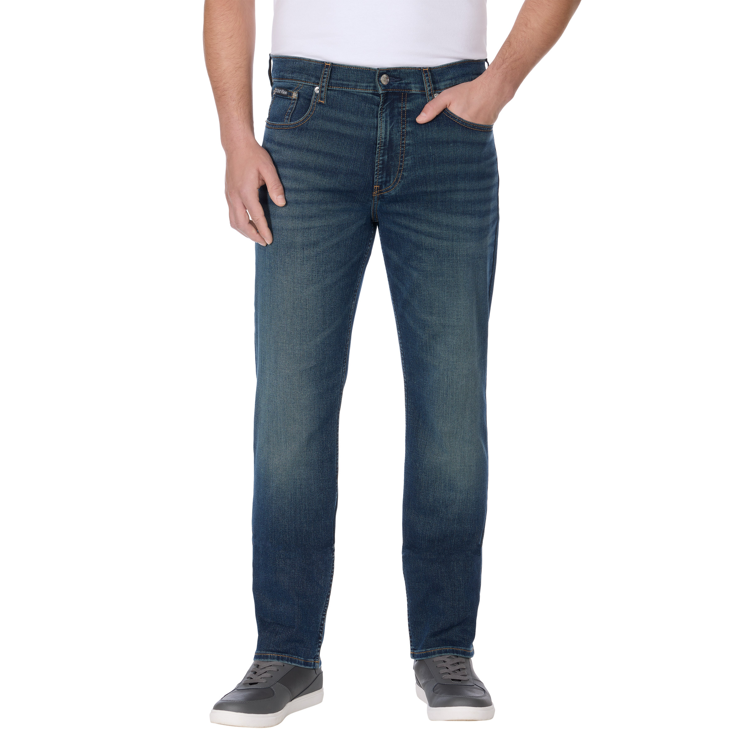 Stretch Denim Blue Black Straight Slim Sizing 30-42 New