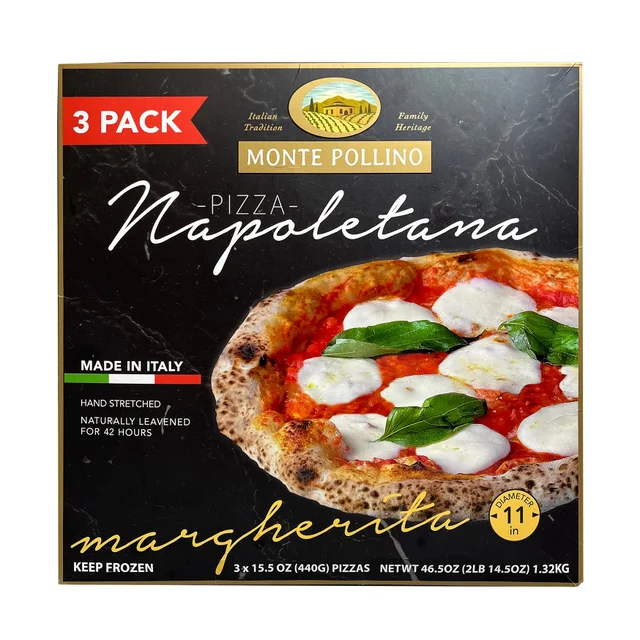 MONTE POLLINO PIZZA NAPOLETANA MARGHERITA 3 PACK 45 OUNCES