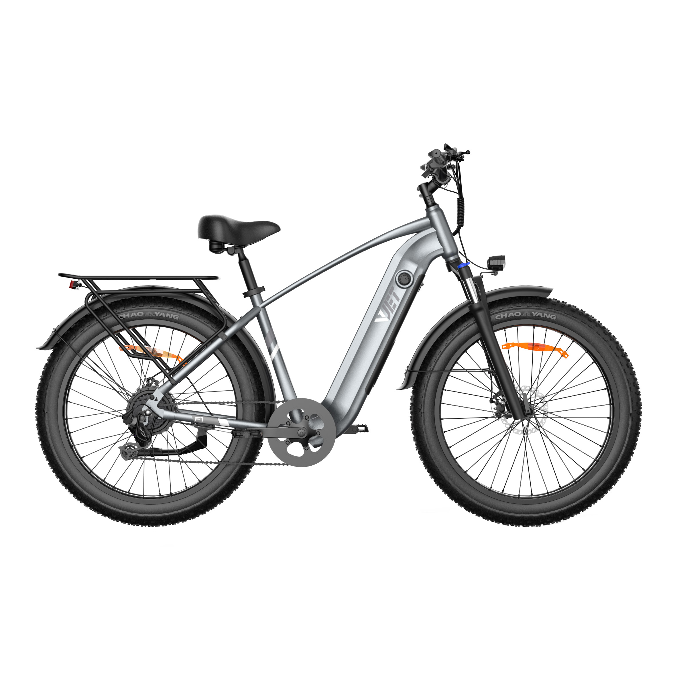 VJET F1-500W Fat Tire Mountain E Bike With Torque Sensor, 85km Max Range