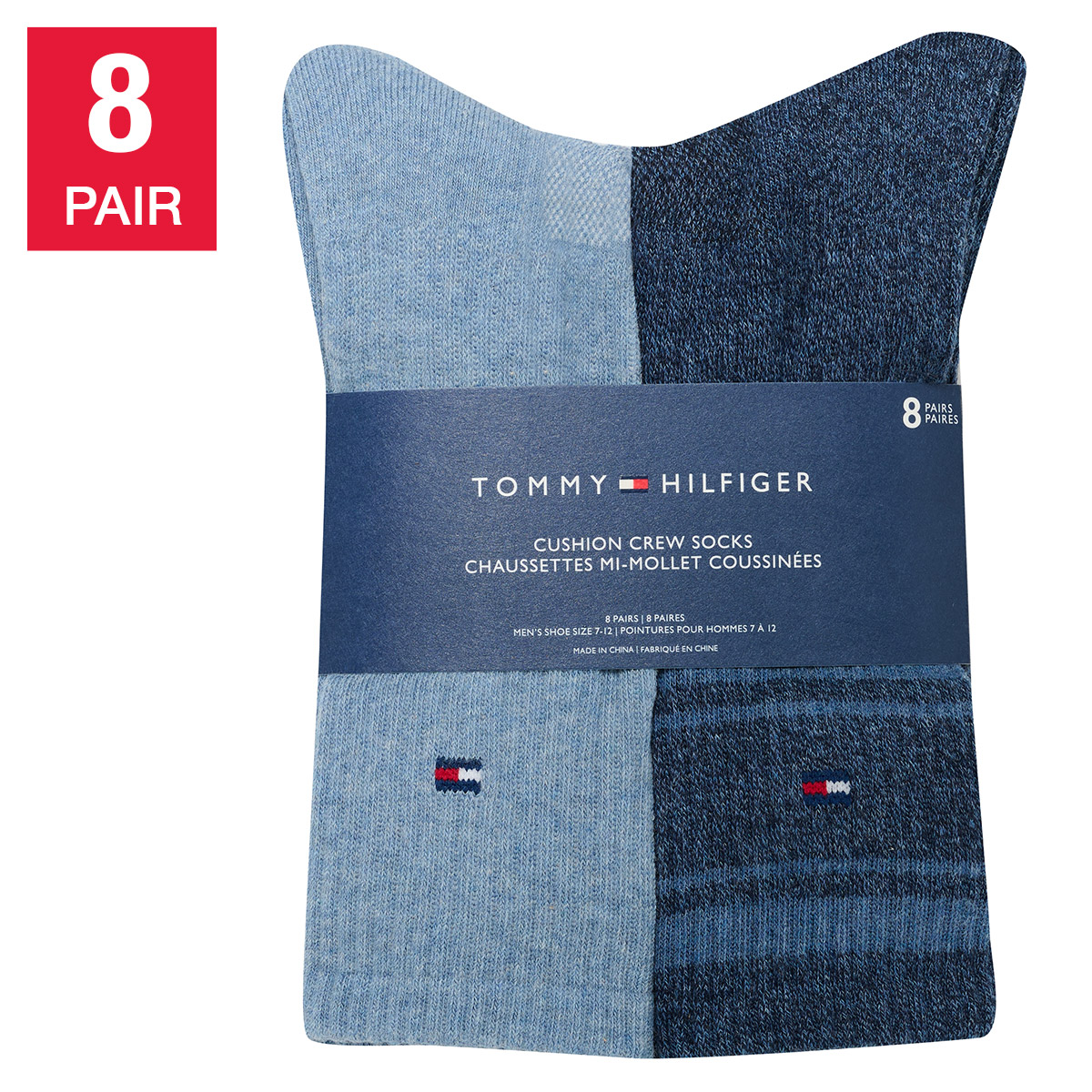 Tommy Hilfiger Men’s Crew Socks, 8 pair