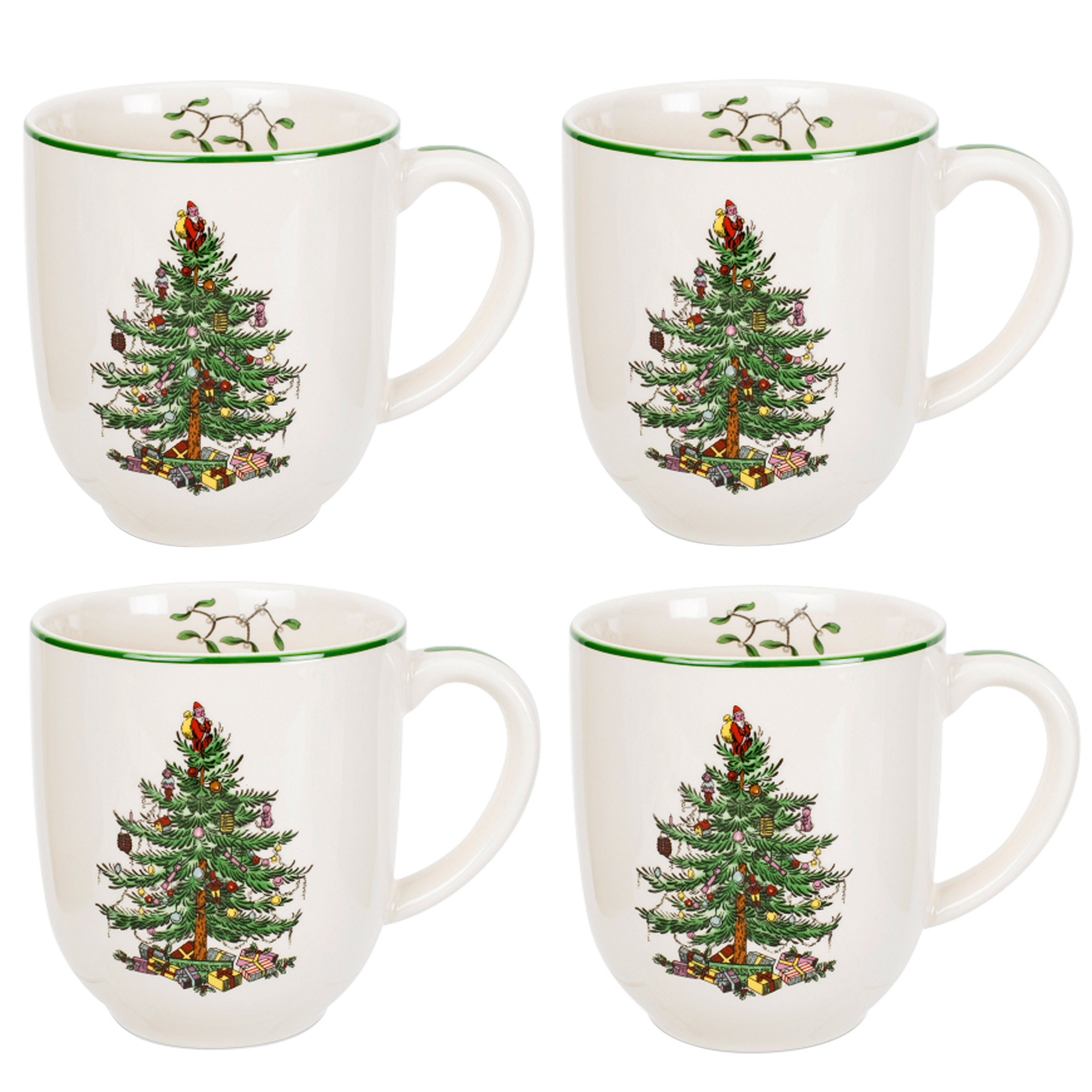 Spode Christmas Tree Collection Café Mugs, 4-piece