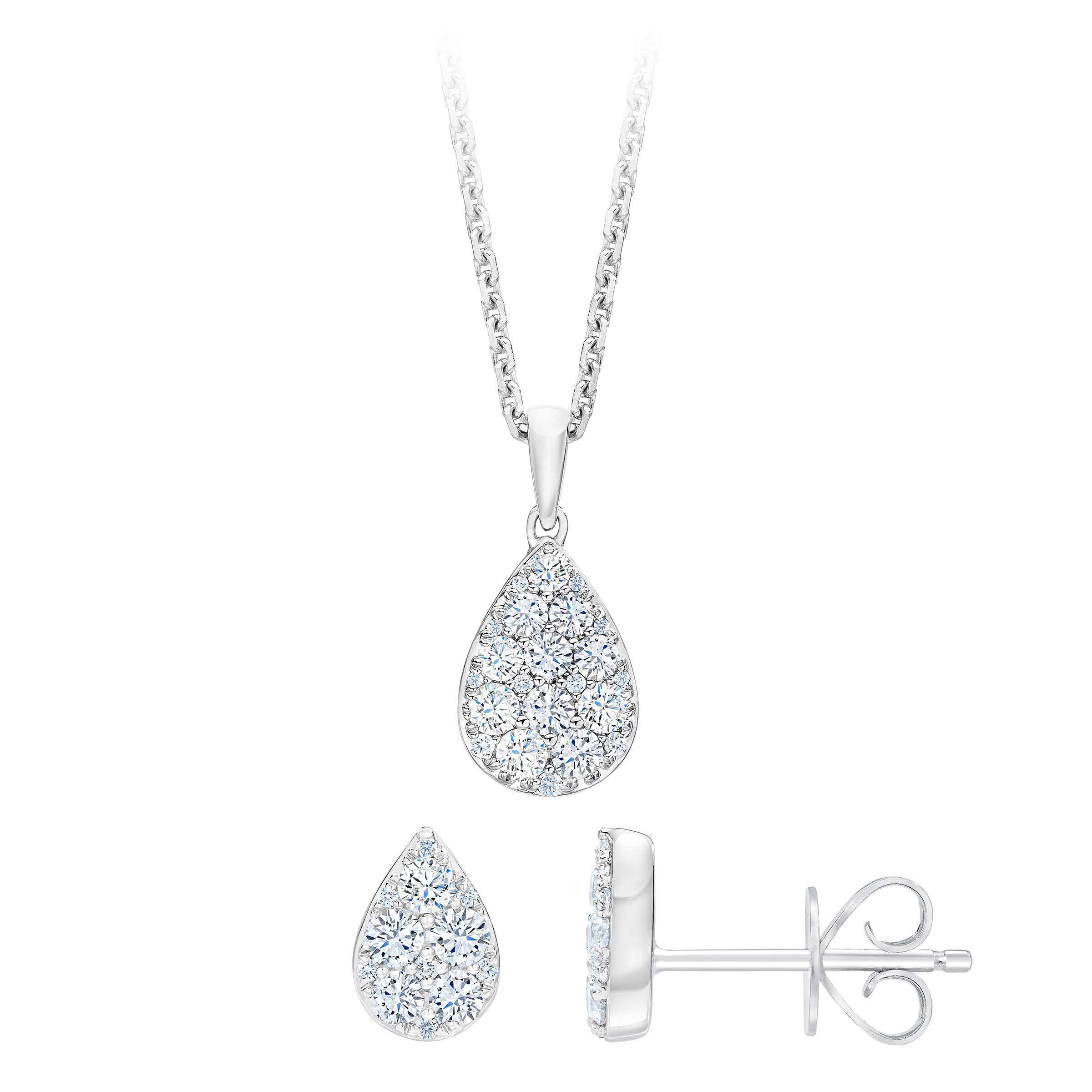 Round Brilliant Diamond Pendant (0.50 ctw) and Earrings (0.50 ctw) Set