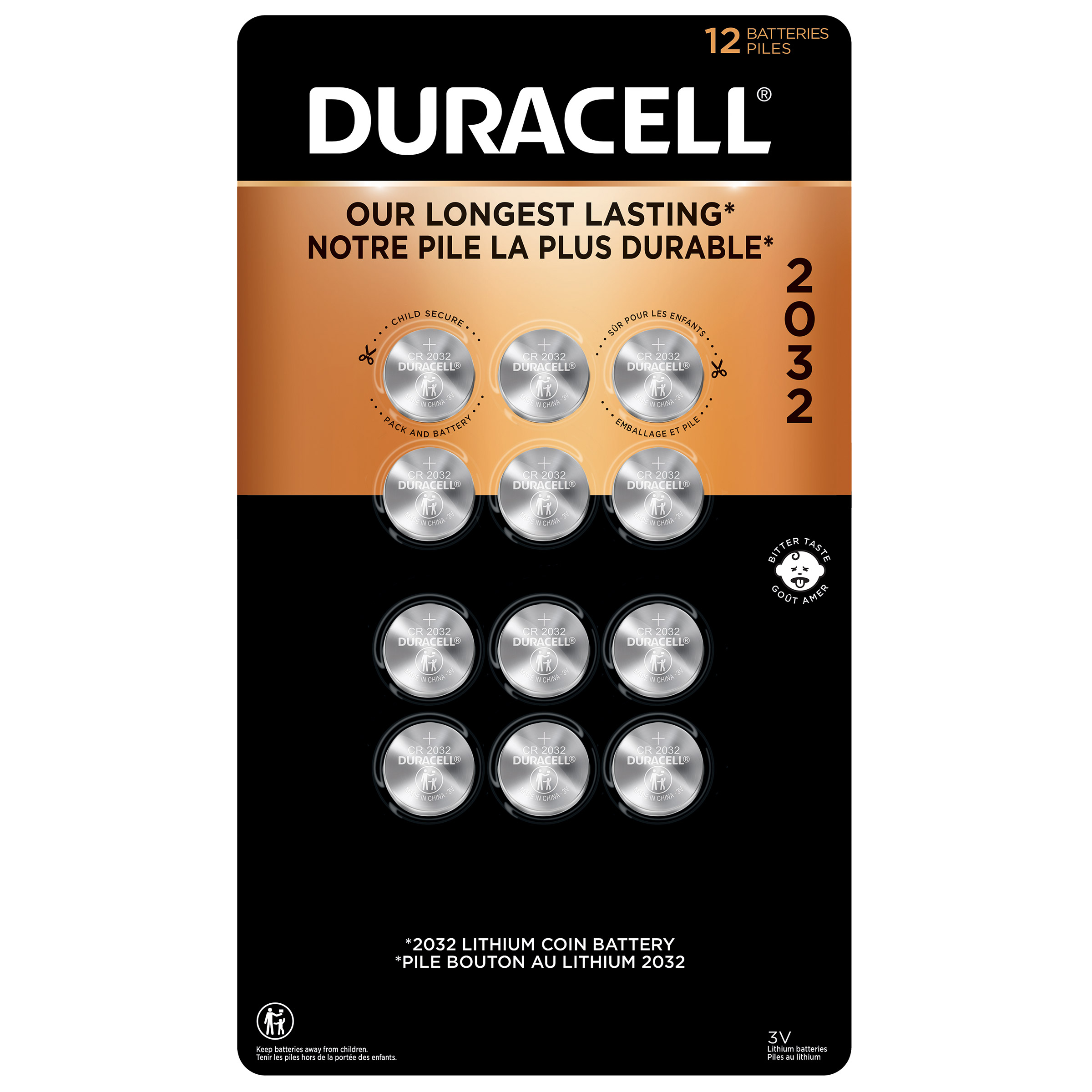 Duracell 2032 Lithium Battery, 12-count