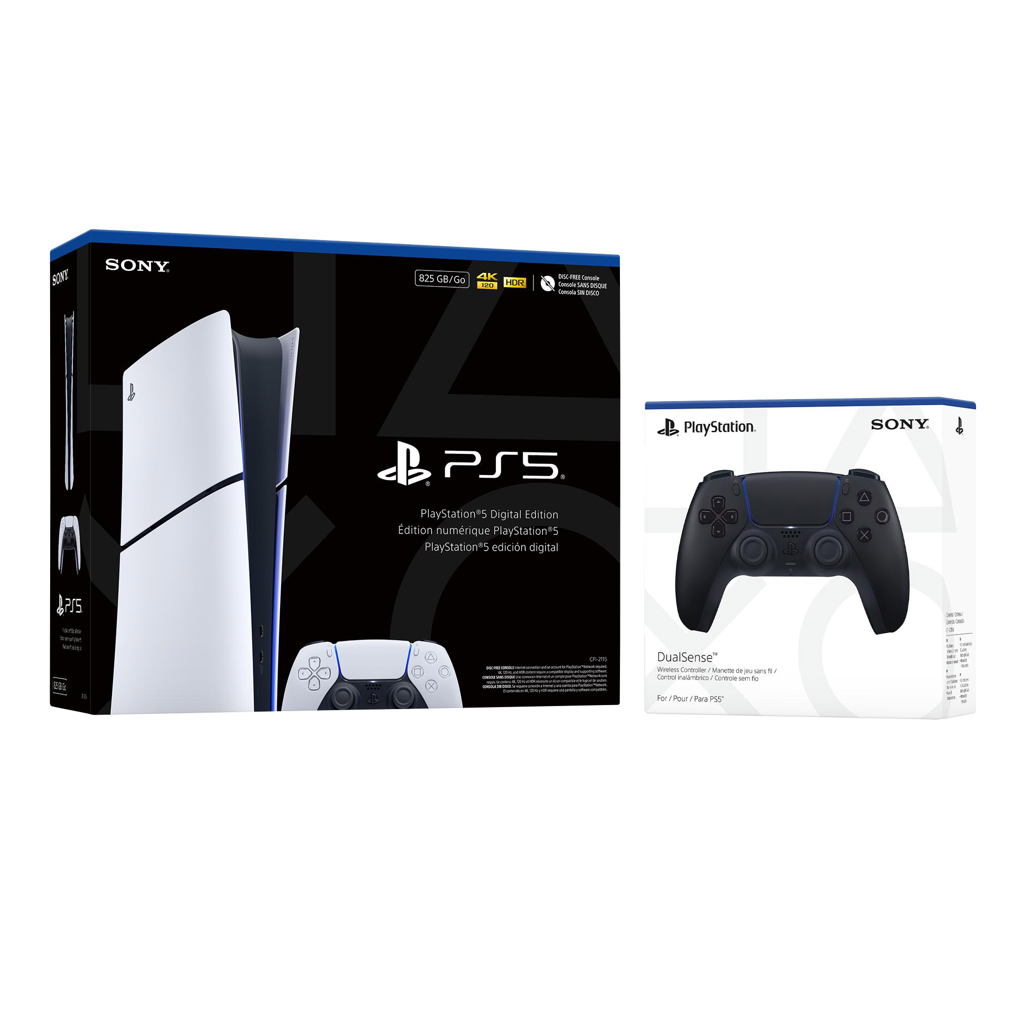 PlayStation 5 Digital Edition Console Bundle with Midnight Black DualSense Wireless Controller